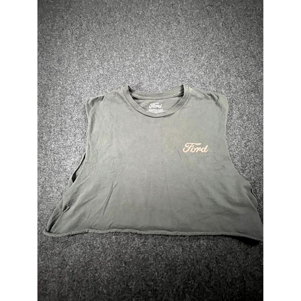 Vintage Ford Bronco Crop Tank Top Women's Large Gray Since 1966 Graphic Crewneck